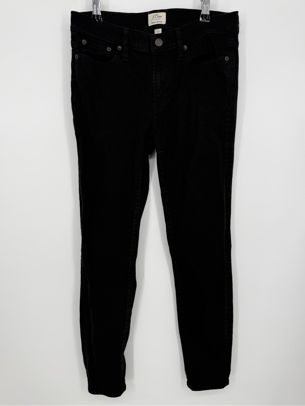 J.Crew Toothpick Black Skinny Jeans Size 27 Classic Stretch Denim